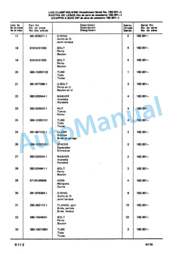 Komatsu W170 Wheel Loader Parts Manual PXPB03840105-5