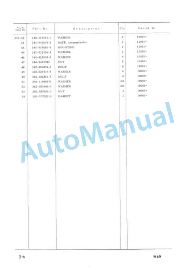 Komatsu W60 Wheel Loader Parts Manual PEPB03850101-2