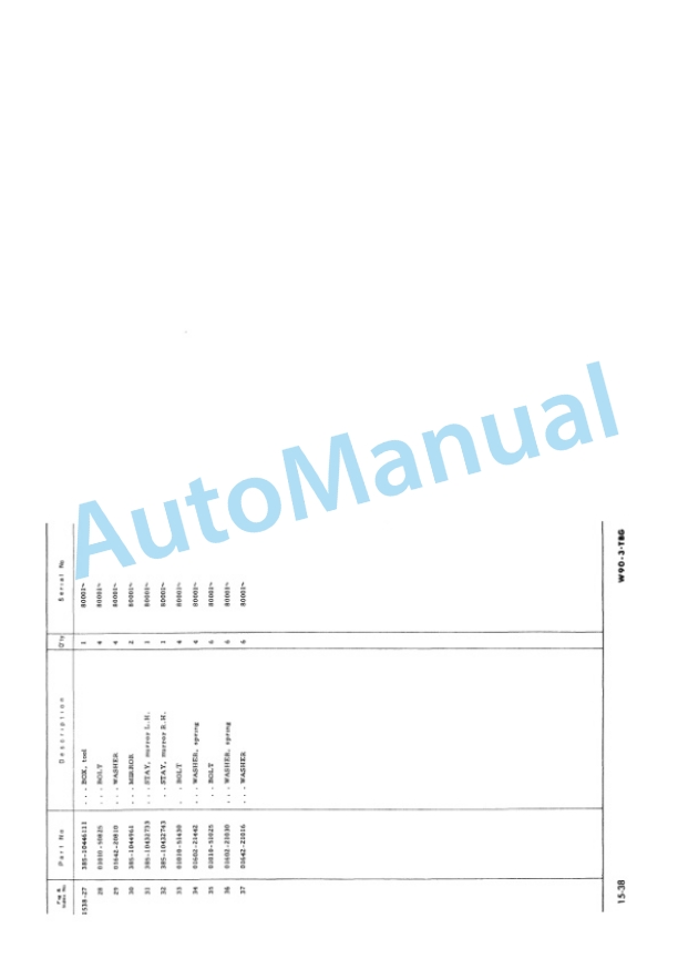 Komatsu W90-3 Wheel Loader Parts Manual PEPB03827011-5