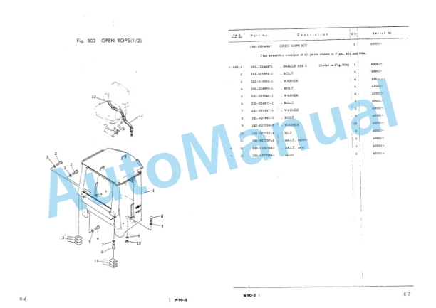 Komatsu W90 Wheel Loader Parts Manual PEPB03820204-5