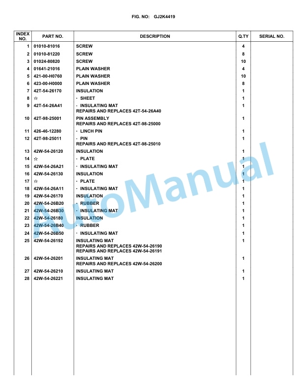 Komatsu WA100M-5 20 km_h Parts Manual WA100MA-4