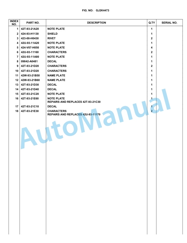 Komatsu WA100M-5 20 km_h Parts Manual WA100MA-5