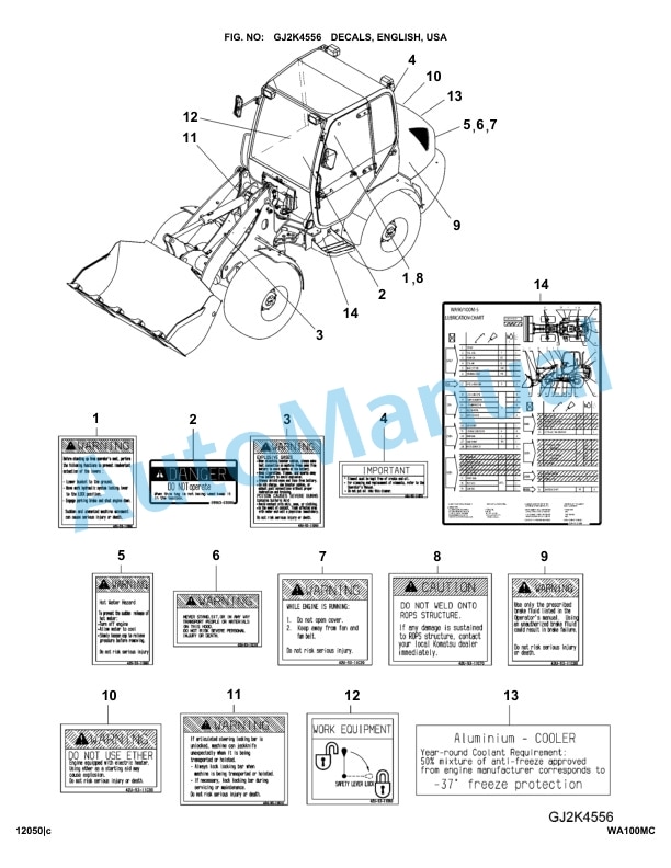 Komatsu WA100M-5 Parts Manual WA100MC-5