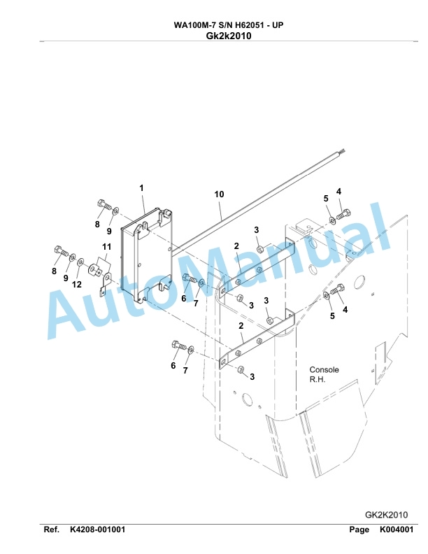 Komatsu WA100M-7 Parts Manual SAA4D95H-4