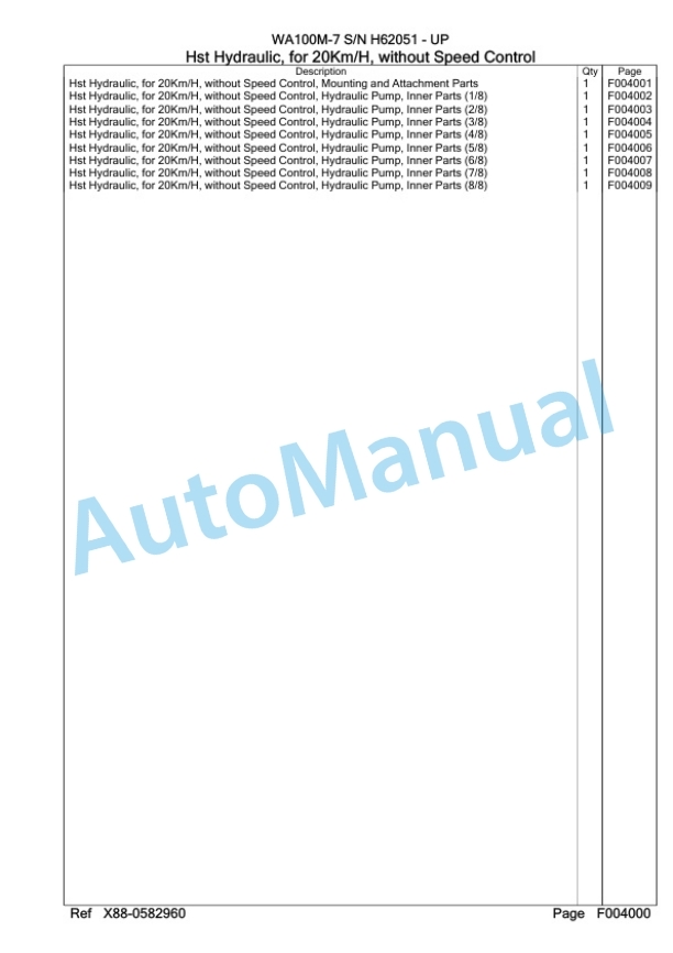 Komatsu WA100M-7 Wheel Loader Parts Manual SAA4D95H-2
