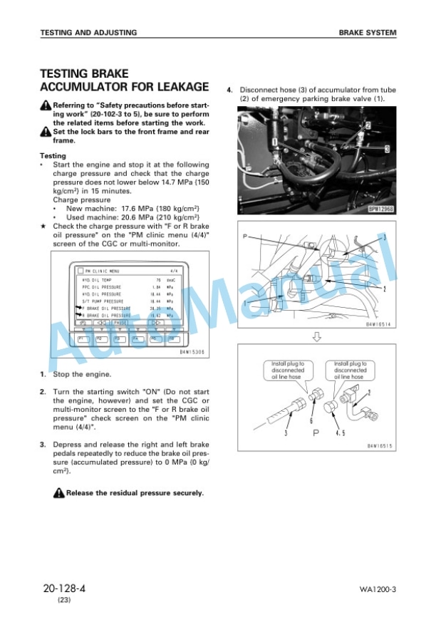 Komatsu WA1200-3 Wheel Loader Shop Manual SEBM018231-2
