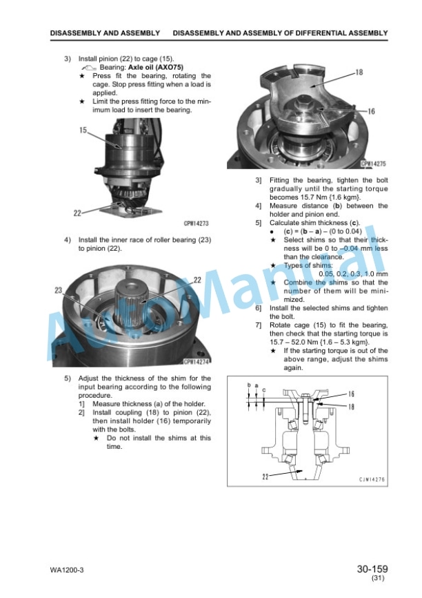 Komatsu WA1200-3 Wheel Loader Shop Manual SEBM018231-5