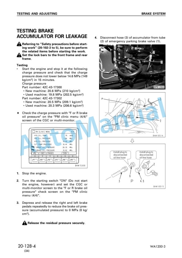 Komatsu WA1200-3 Wheel Loader Shop Manual SEBM018235-2