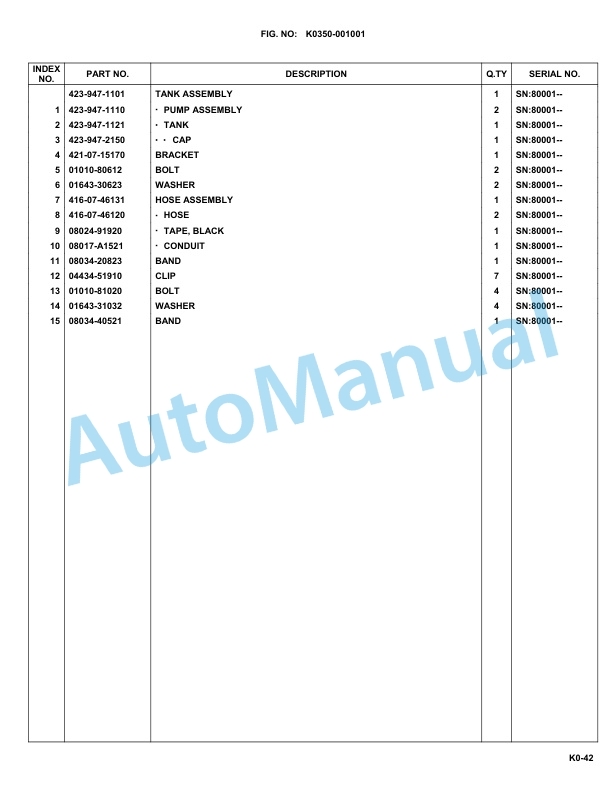 Komatsu WA150PZ-6 Parts Manual WA150PZB-5