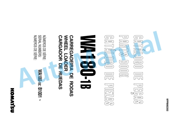 Komatsu WA180-1B Wheel Loader Parts Manual KPPB002202