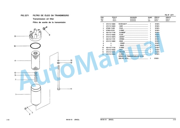 Komatsu WA180-1B Wheel Loader Parts Manual KPPB002202-3