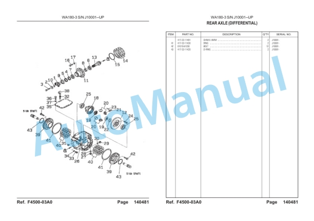 Komatsu WA180-3 Parts Book-4
