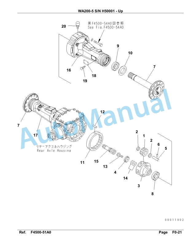 Komatsu WA200-5 Parts Manual H50001-UP-3