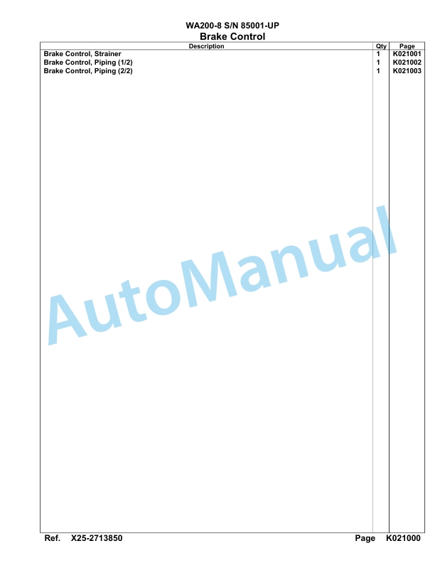 Komatsu WA200-8 Parts Manual WA00023H-5