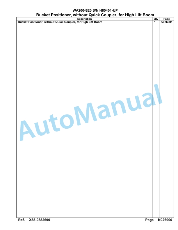 Komatsu WA200-8E0 Parts Manual H80401-up-5