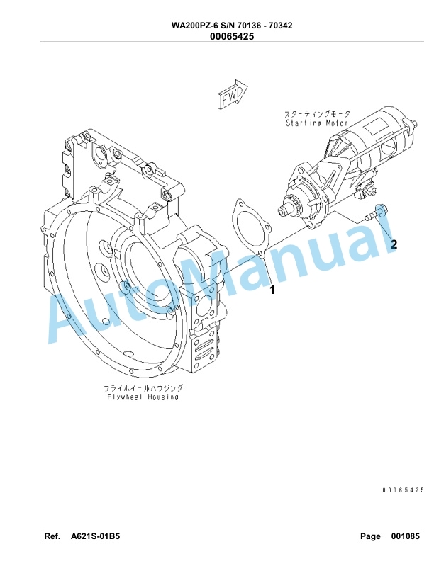 Komatsu WA200PZ-6 Parts Manual -70136 -70342-2