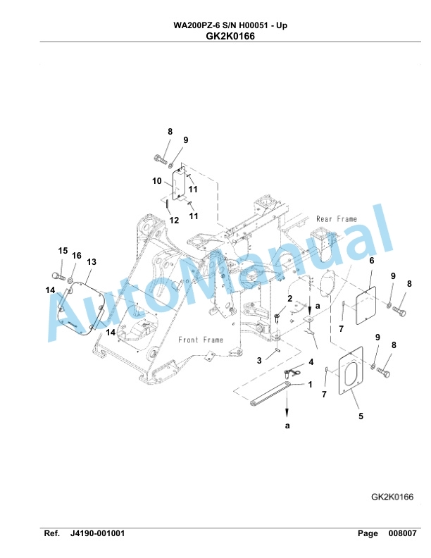 Komatsu WA200PZ-6 Parts Manual H00051-up-4