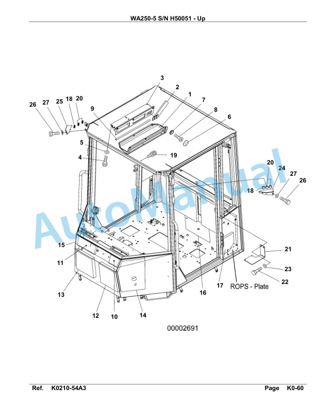 Komatsu WA250-5 Parts Manual H50051-UP-4
