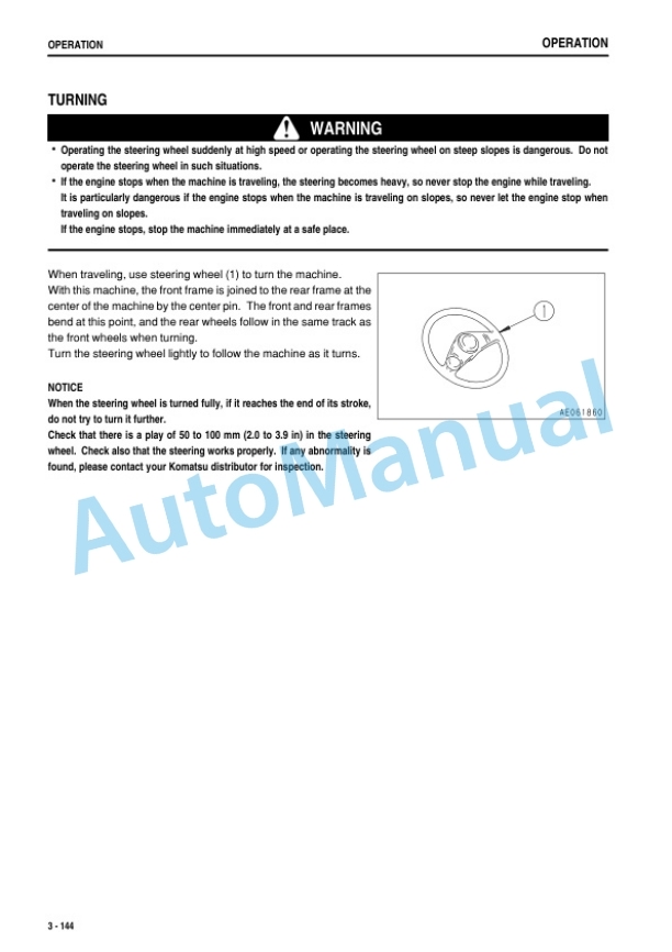 Komatsu WA250-6 Wheel Loader Operation and Maintenance Manual PEN00864-07-4