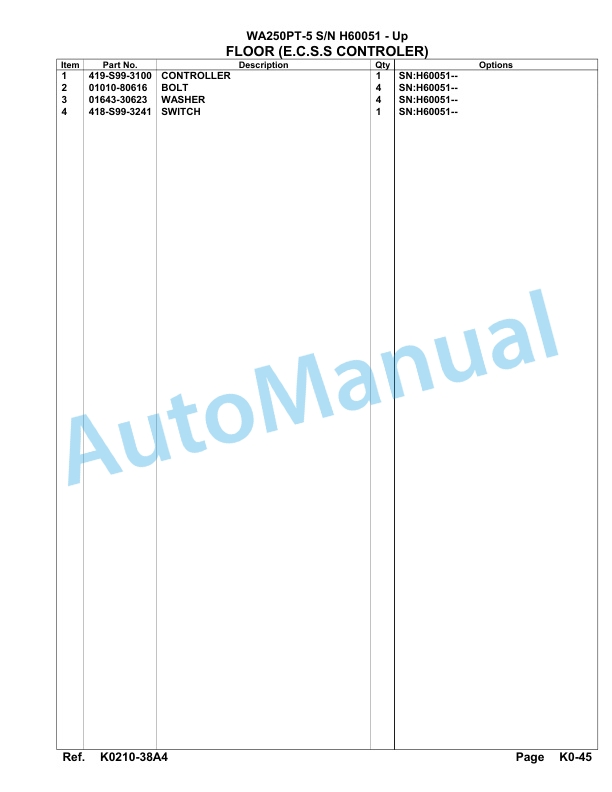 Komatsu WA250PT-5 Parts Manual H60051-up-4