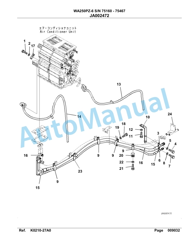 Komatsu WA250PZ-6 Parts Manual - 75160 - 75467-4