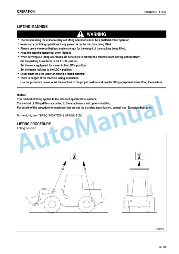 Komatsu WA250PZ-6 Wheel Loader Operation and Maintenance Manual TEN01102-00-4