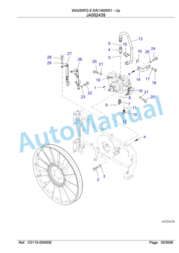 Komatsu WA250PZ-6 Wheel Loader Parts Manual H00051-2
