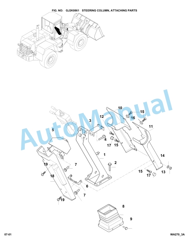 Komatsu WA270-3 Parts Manual WA270H20051-3