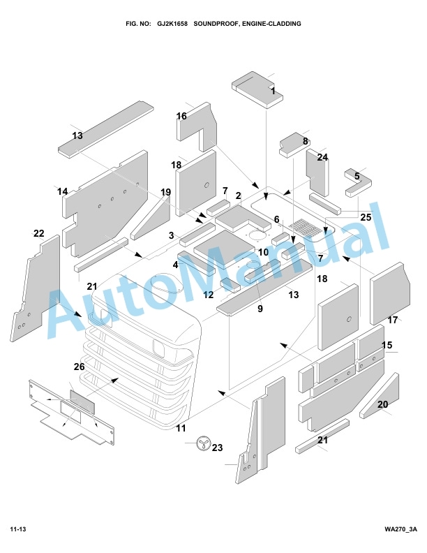 Komatsu WA270-3 Parts Manual WA270H20051-4