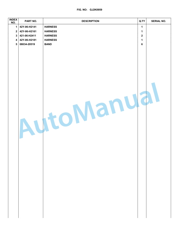 Komatsu WA270-3 Parts Manual WA270H21038-2
