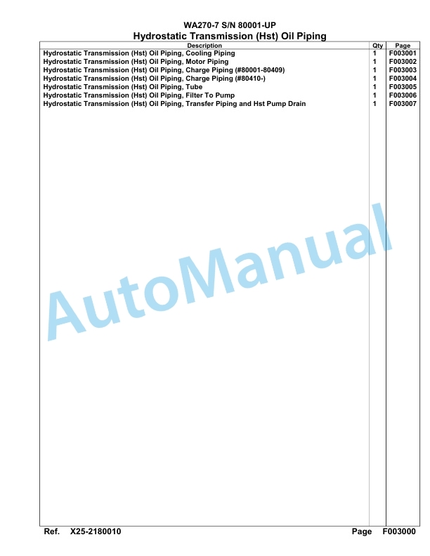 Komatsu WA270-7 Parts Manual 80001-UP-2