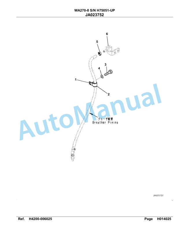 Komatsu WA270-8 Parts Manual WA00022H-3