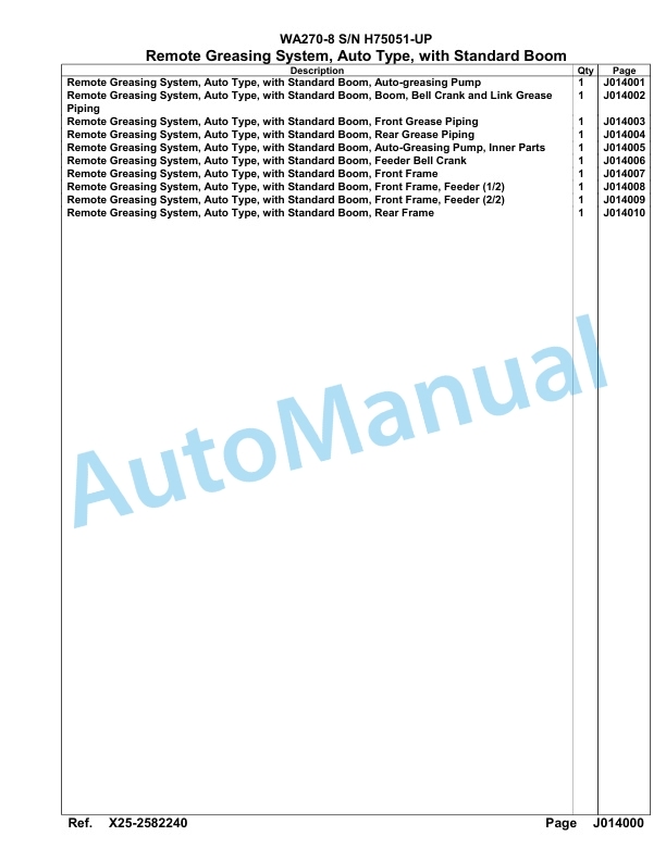 Komatsu WA270-8 Parts Manual WA00022H-4