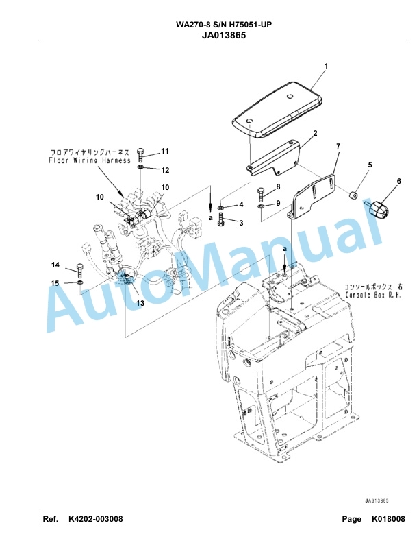 Komatsu WA270-8 Parts Manual WA00022H-5