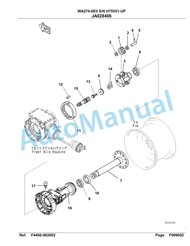 Komatsu WA270-8E0 Parts Manual WA00041H-2