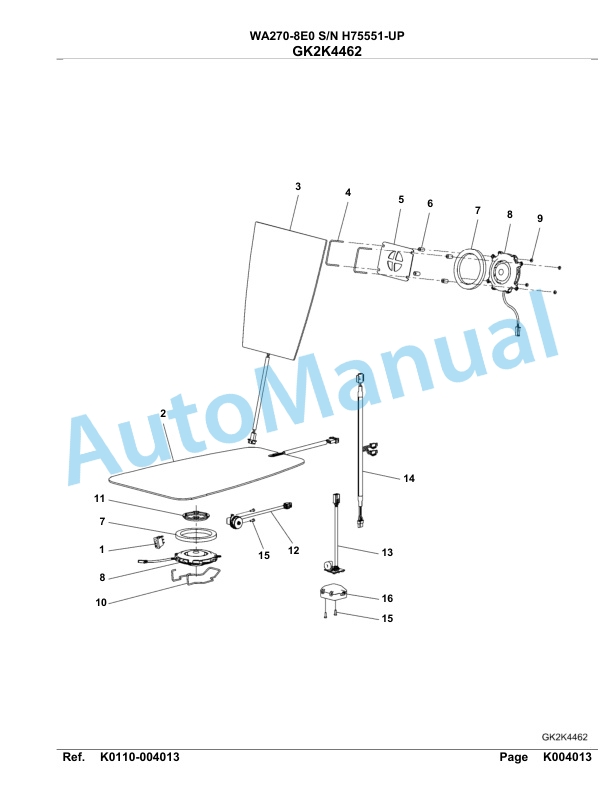 Komatsu WA270-8E0 Parts Manual WA00041H-4