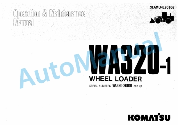 Komatsu WA320-1 Wheel Loader Operation and Maintenance Manual SEAMU4190106