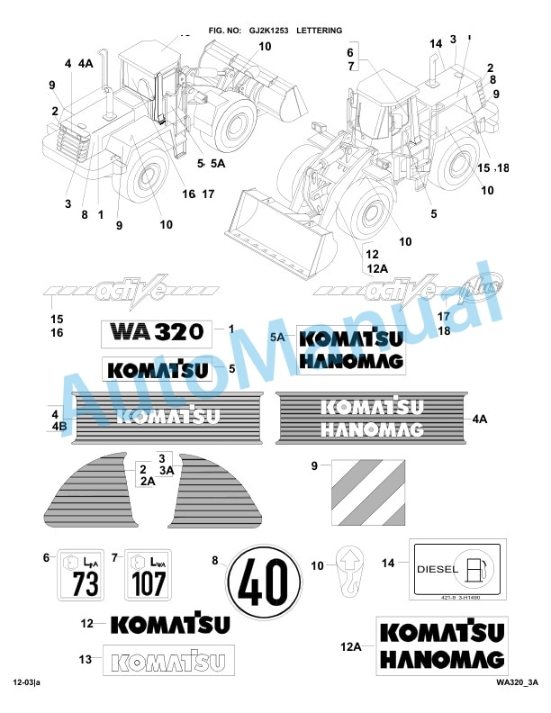 Komatsu WA320-3 Parts Manual WA320_3A-4