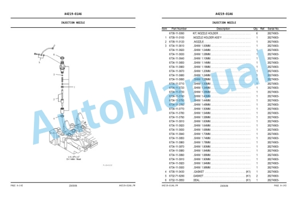 Komatsu WA320-5-W, SAA6D102E-2 Parts Manual KEPB001400-2
