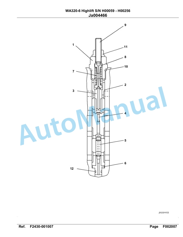 Komatsu WA320-6 Highlift Parts Manual H00059 - H00256-2