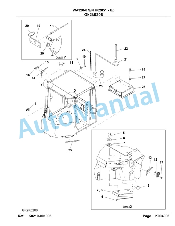 Komatsu WA320-6 Parts Manual H62051-up-4