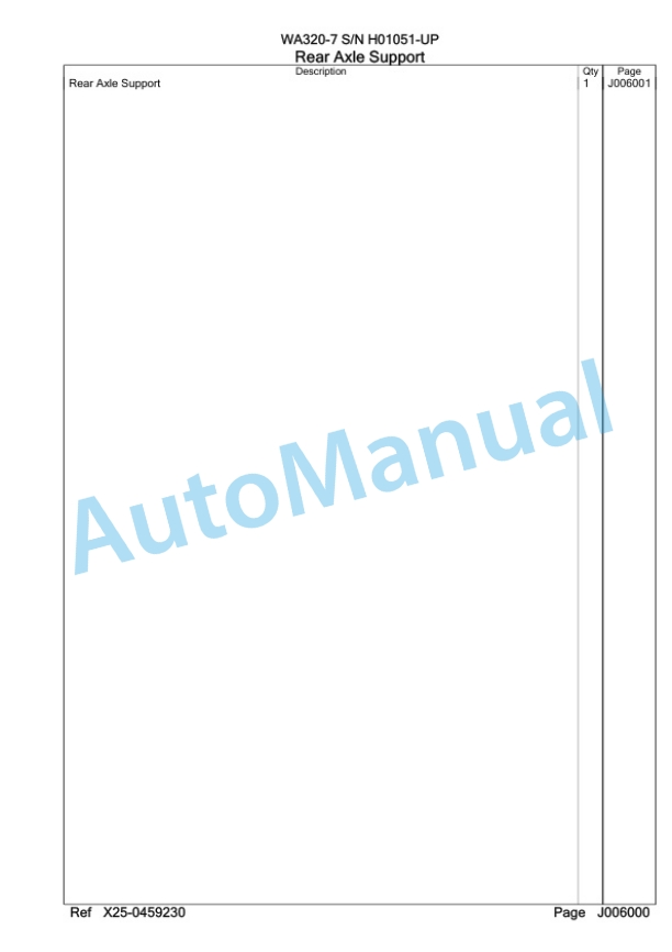 Komatsu WA320-7 Wheel Loader Parts Manual SAA6D7FH-4