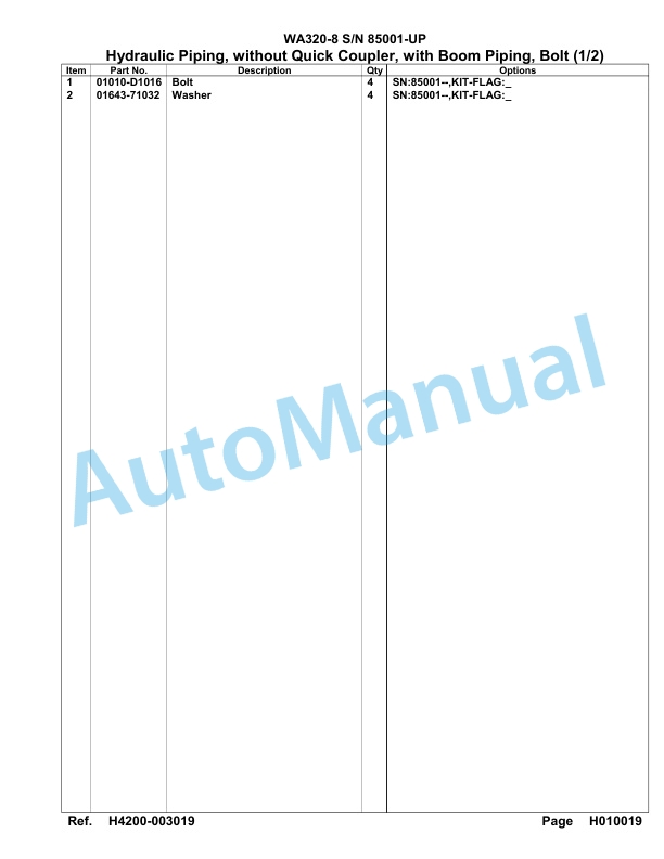 Komatsu WA320-8 Parts Manual WA00015H-3