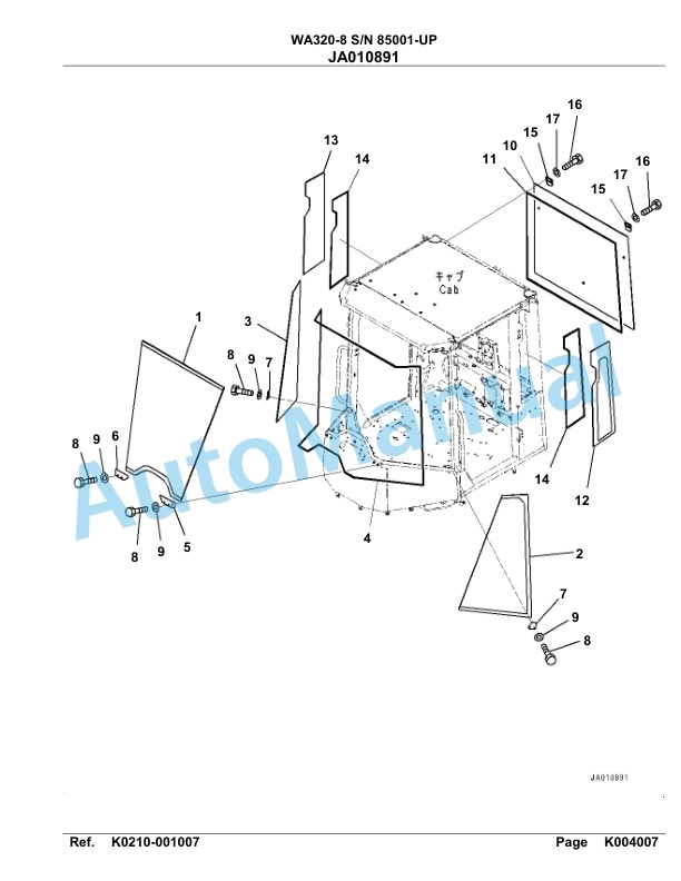Komatsu WA320-8 Parts Manual WA00015H-4