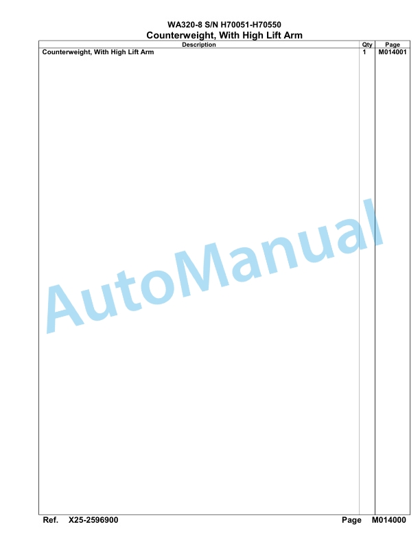 Komatsu WA320-8 Parts Manual WA00020H-5