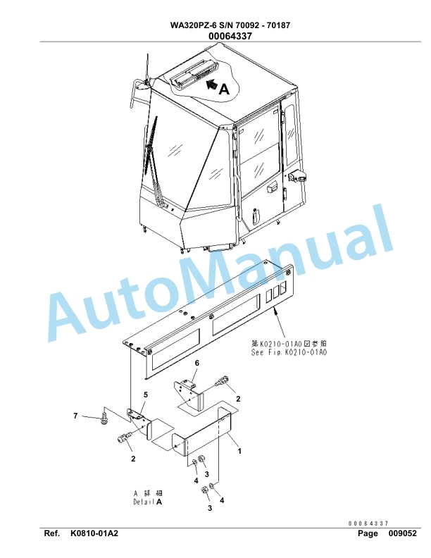 Komatsu WA320PZ-6 Parts Manual G70187-4