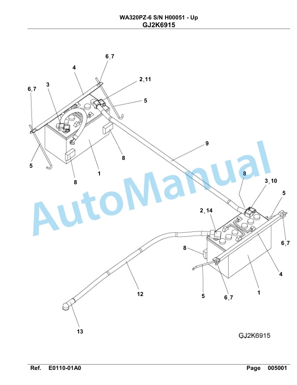 Komatsu WA320PZ-6 Parts Manual H00051-Up-2