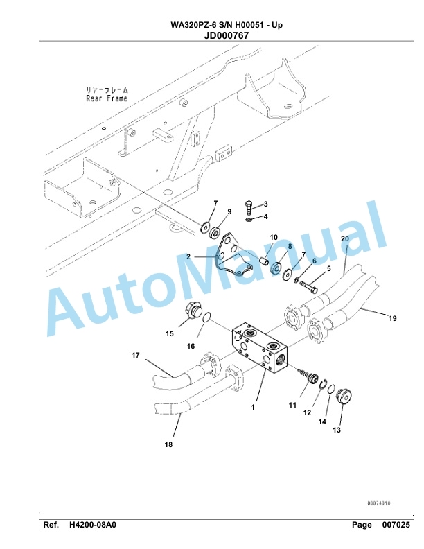 Komatsu WA320PZ-6 Parts Manual H00051-Up-3