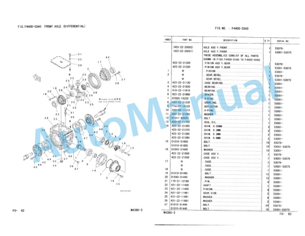 Komatsu WA380-3 Wheel Loader Parts Manual PEPB051900-3