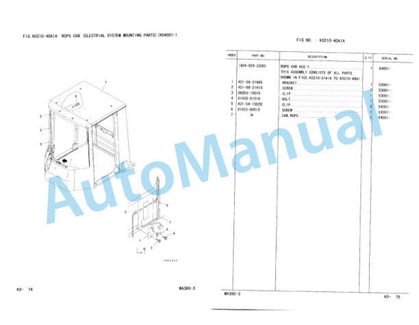 Komatsu WA380-3 Wheel Loader Parts Manual PEPB051900-4
